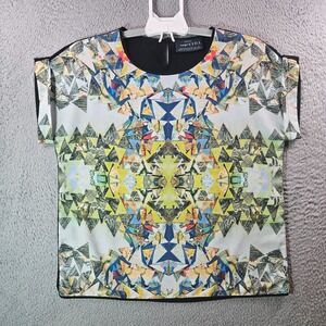 Vida Top Women medium Geometric Print Multicolor Artsy Museum Popover